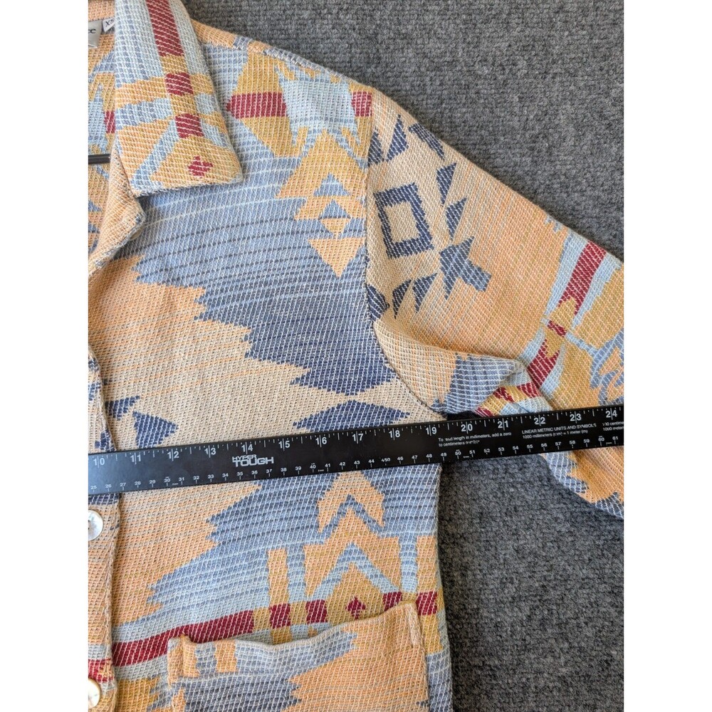 Vtg The Last Best Place Tapestry Jacket XS Cotton Southwestern Aztec Boho Tribal - Picture 7 of 12